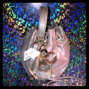 Coach Peyton metallic drawstring crossbody